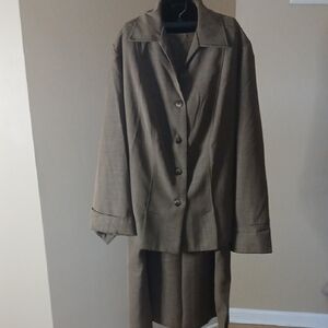 Ashley Stewart Brown Blazer and Skirt Set